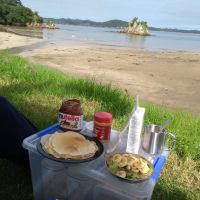 Pancake Frühstück an Wellingtons Bay