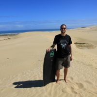 Sandboarden an den Giant Sanddunes